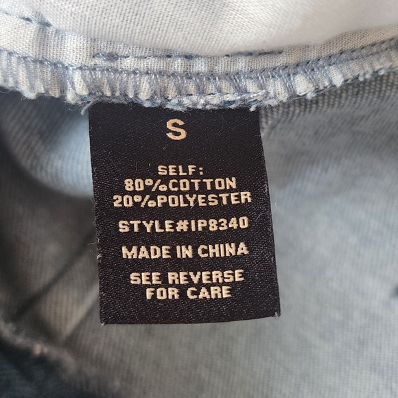 Flying Tomato Under The Tuscan Sun Blue Frayed Flared Denim Jeans S High Waist - Picture 7 of 7